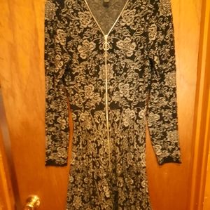 Zip front sweater dress